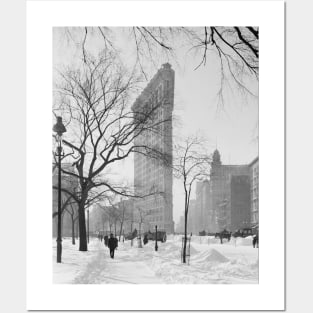 Flatiron Building in Winter, 1902. Vintage Photo Posters and Art